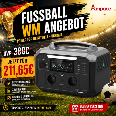 Ampace Andes 600Pro Tragbare Powerstation Camping Solarspeicher 584Wh 600W