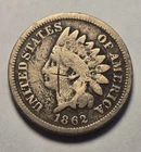 1862 Indian Head Cent 1c Penny, Good G Details, Obv Scratches - Exact Coin Shown