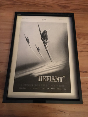 Boulton Paul Defiant Kampfflugzeug - 1941 A4 gerahmte Werbung 