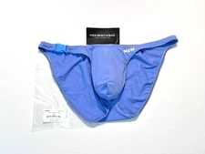 N2N Bodywear Size M Neo Fire Island Micro Bikini with Side Clip-Periwinkle/White