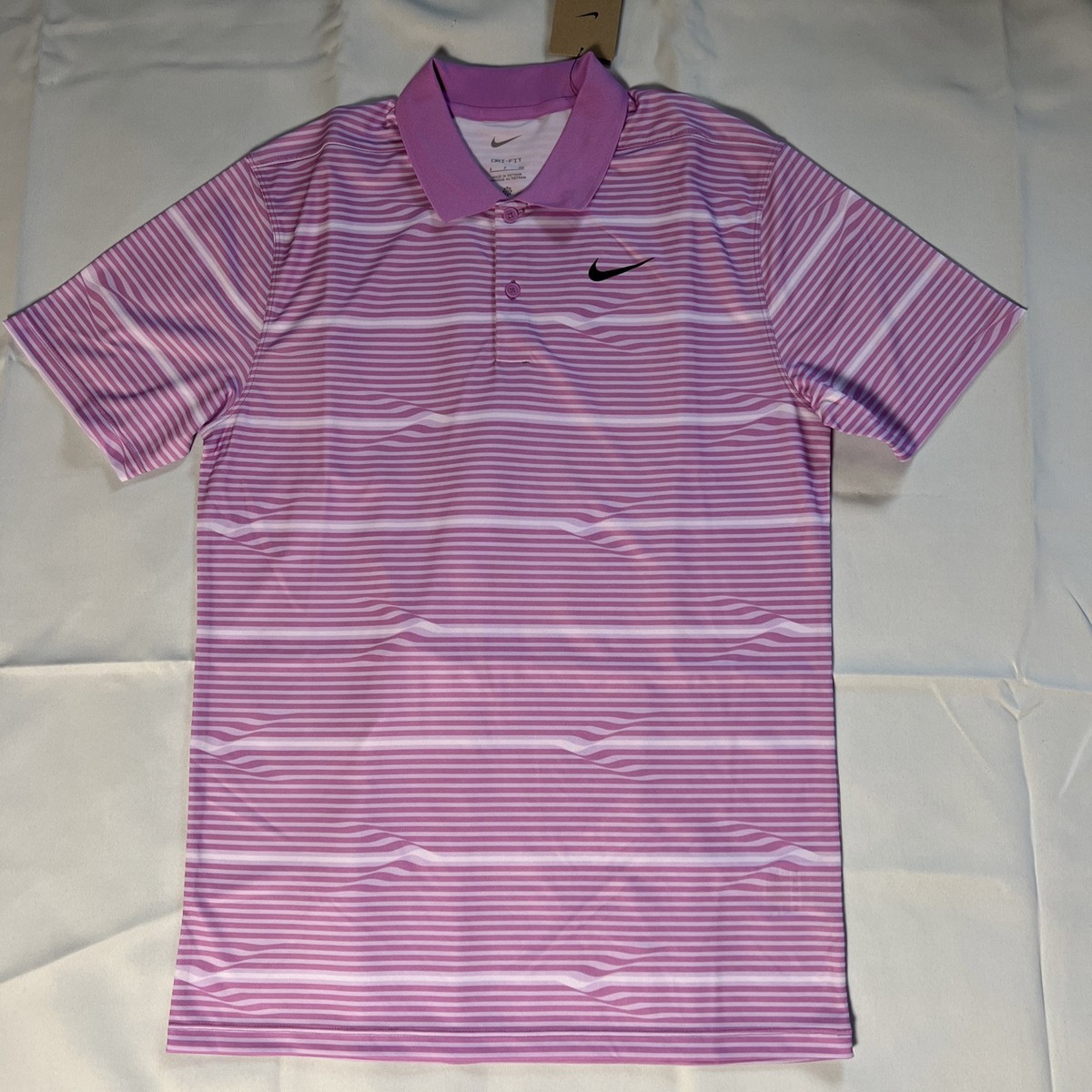 Nike Golf Dri fit polo button Shirt Mens Size Small Pink