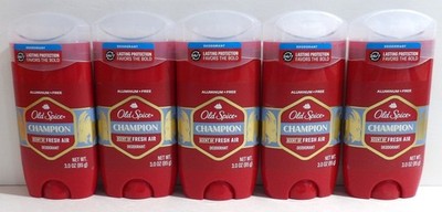 5 x 3 oz Old Spice Champion Deodorant Sticks Aluminum Free