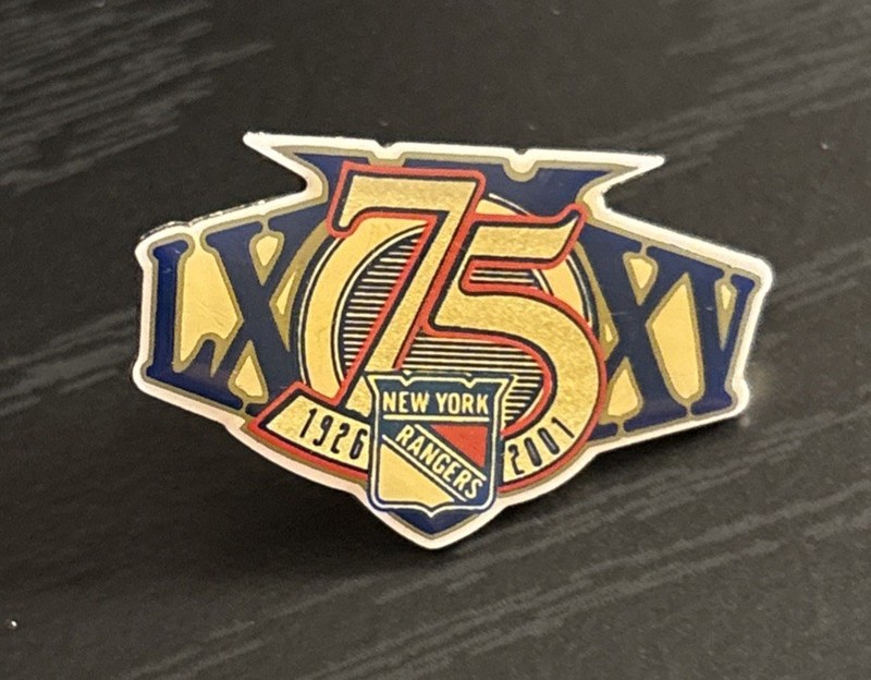 2001 New York Rangers 75th Anniversary NHL Hockey Lapel Hat Pin Sold As Is