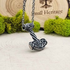 Small Heritage Ancient Style Thor  s Mjolnir Stainless Steel Norse Hammer