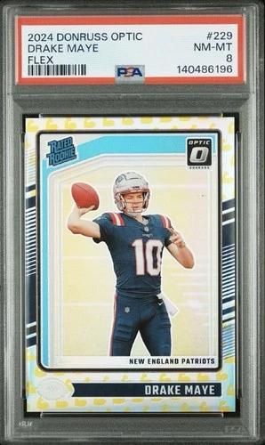 2024 PANINI DONRUSS OPTIC DRAKE MAYE FLEX EMOJI 29/149 PSA 8