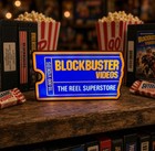1985 BLOCKBUSTER Logo Video Tape / Game Rental Store Lightbox Sign Shelf Art