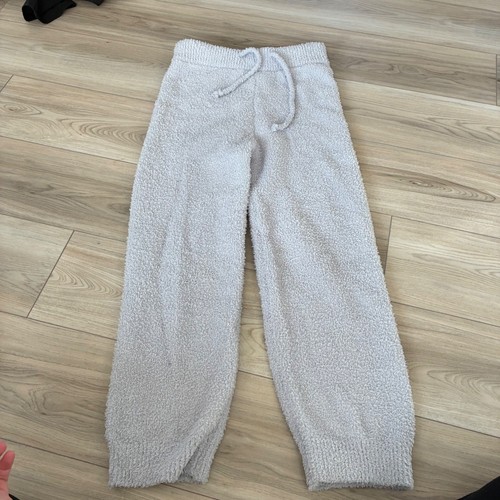 Pleshy Cozy Lounge Pants Light Blue Plush Soft Drawstring Waist Size M