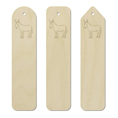 3 x 'Minimalist Donkey' Birch Bookmarks (BK00037732)