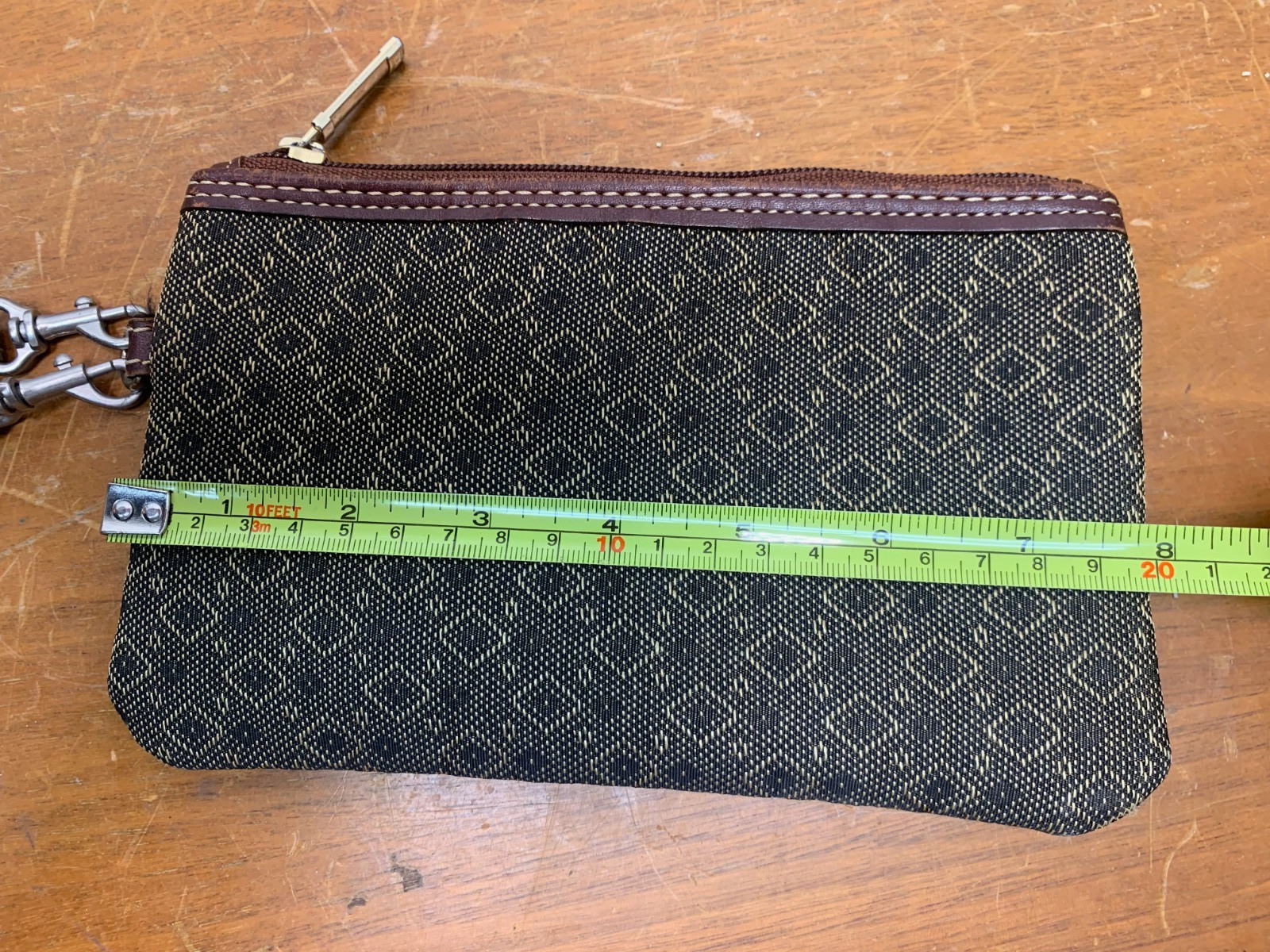 3 Small Designer Brown Geometric Pattern Purses S… - image 10