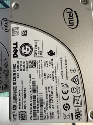 Dell Intel DC S4500 1.92TB SATA 6Gbps 2.5'' SSD SSDSC2KB019T7R 0XCN15 R740 R640