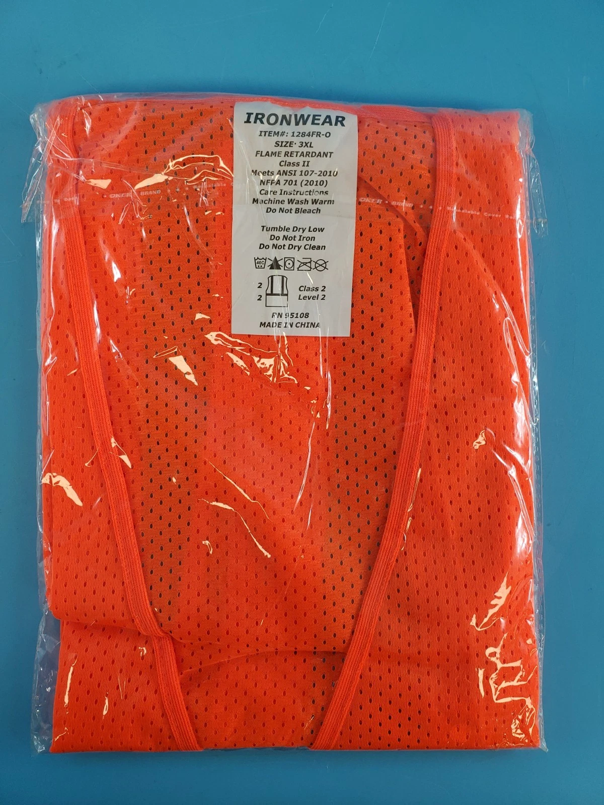Lot of 10 IRONWEAR SAFETY VEST 1284FR-O Size-3XL, 5-POCKET HI VISIBILITY - product detail image 2