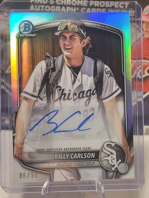 ? 2025 Bowman Draft Chrome Baseball Billy Carlson Auto /99 SP 