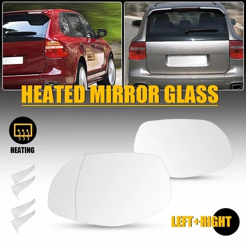 2X Power Heated Side Mirror Glass Left Right for Porsche Cayenne 2008 2009 2010