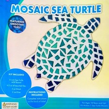 8-inch Sea Turtle Mosaic Tile Kit w/ Real Glass Tiles DIY Craft
