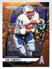 HOF'er EARL CAMPBELL Oilers 2024 Panini Prizm ORANGE DISCO PARALLEL Card #297