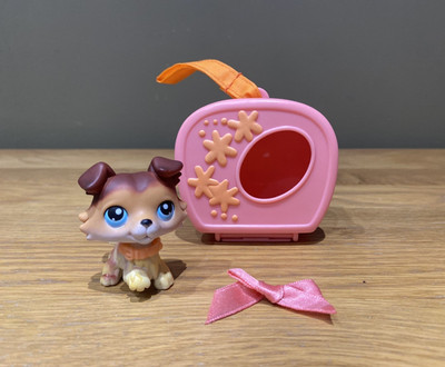 LPS Littlest Pet Shop Collie #58 - Paw Up Variante mit Tragetasche RAR Vintage