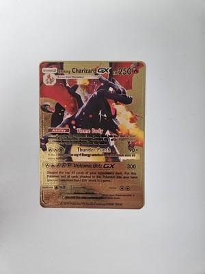 Glurak Charizard GX Shiny Shining Pokemon  Karte TCG Gold Hand Made