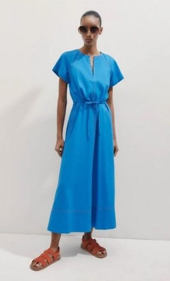 ME+EM Linen-Blend Maxi Dress & Crop Top Set   Cobalt Blue   UK 10 / US 6 