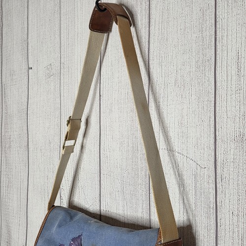 VTG 90s Ralph Lauren Anglers Club Canvas/Denim & Leather Shoulder Bag - Picture 6 of 12