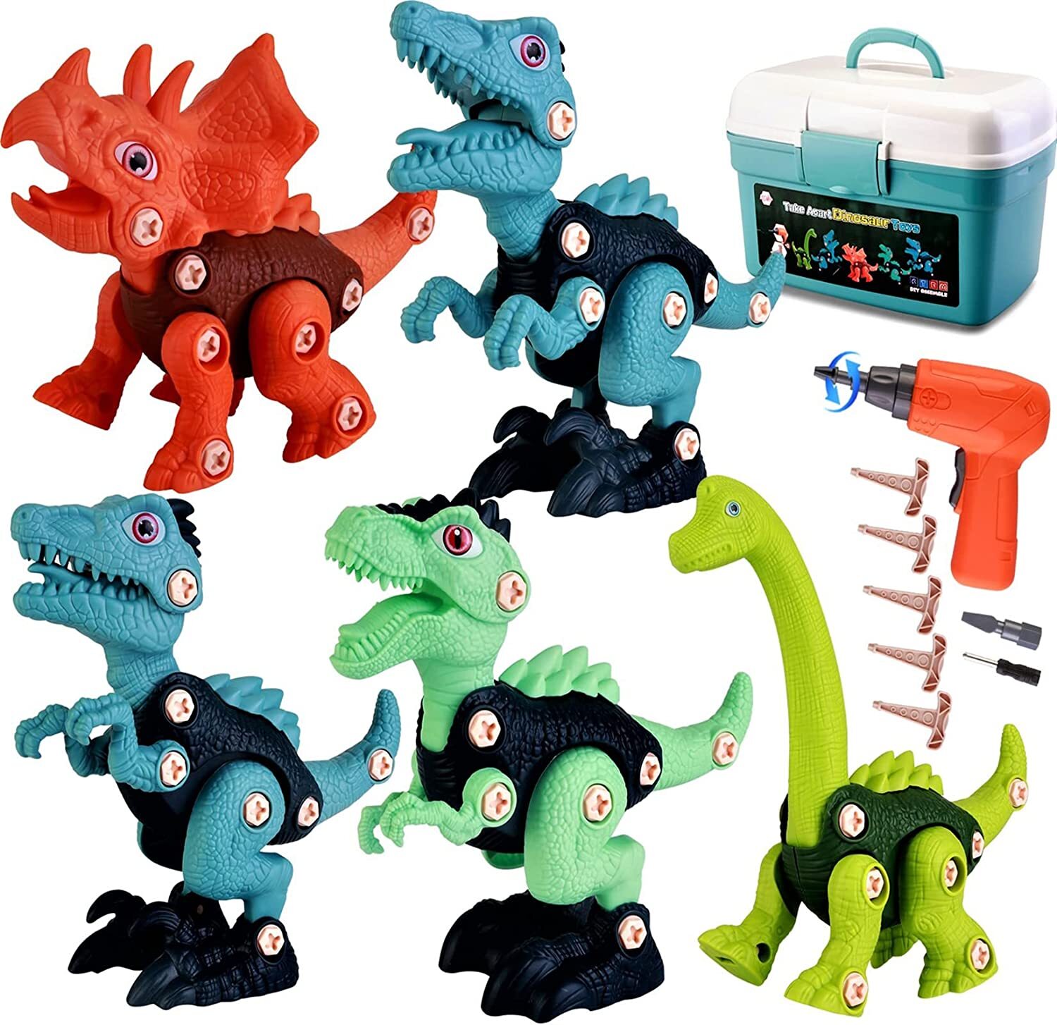 5X Take Apart Dinosaur Toys for Kids STEM Construction Building Toys Box Age 3-8