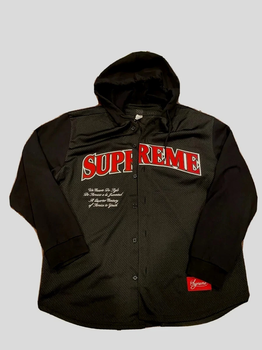 supreme hooded baseball jersey-back