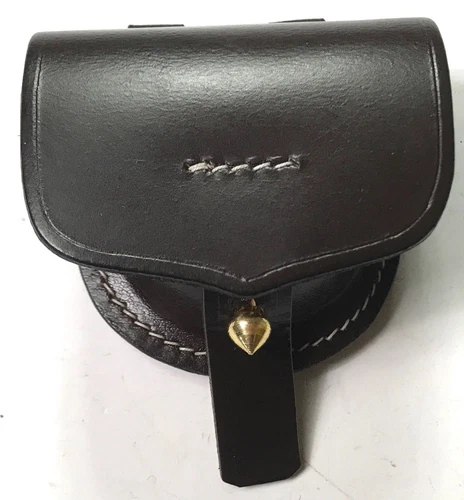 CIVIL WAR RIFLE MUSKET CAP BELT POUCH-BROWN LEATHER