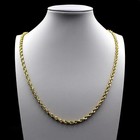 10K Yellow Gold 3-4.5mm 18"-24" Diamond Cut Rope Chain Link Necklace Mens Womens