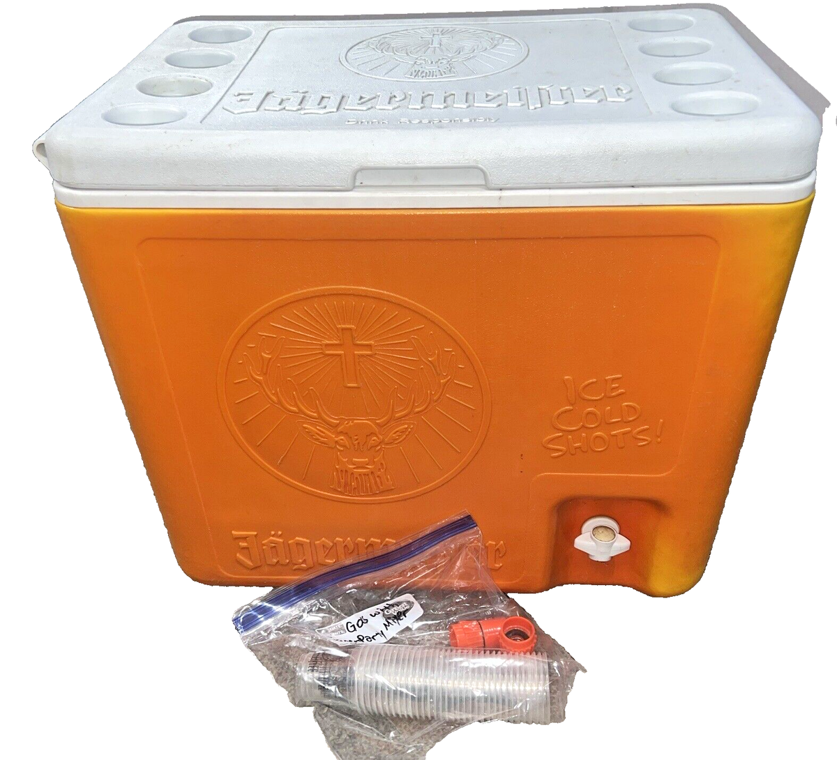 Jagermeister Orange 2 Bottle Shot Cooler Tap Dispenser Ice Party