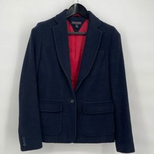 Tommy Hilfiger Vintage Camel Hair Preppy Blazer Navy Women size 4s Preppy School
