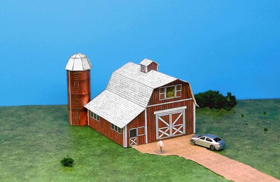 Classic Red Dairy Barn N Scale Building Diy Paper Cutout Kit Ebay