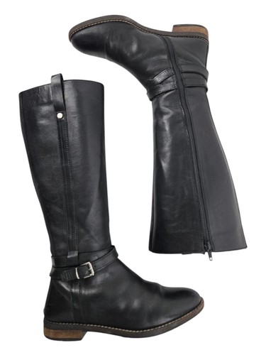 Dune London Tylar Black Leather Double Strap Knee High Boots Size UK 5 EU 38 US7 - Picture 13 of 17