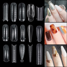 120Pcs Poly Nail Gel Extension Mold Tips Nail Art Dual Quick Building Forms Tool