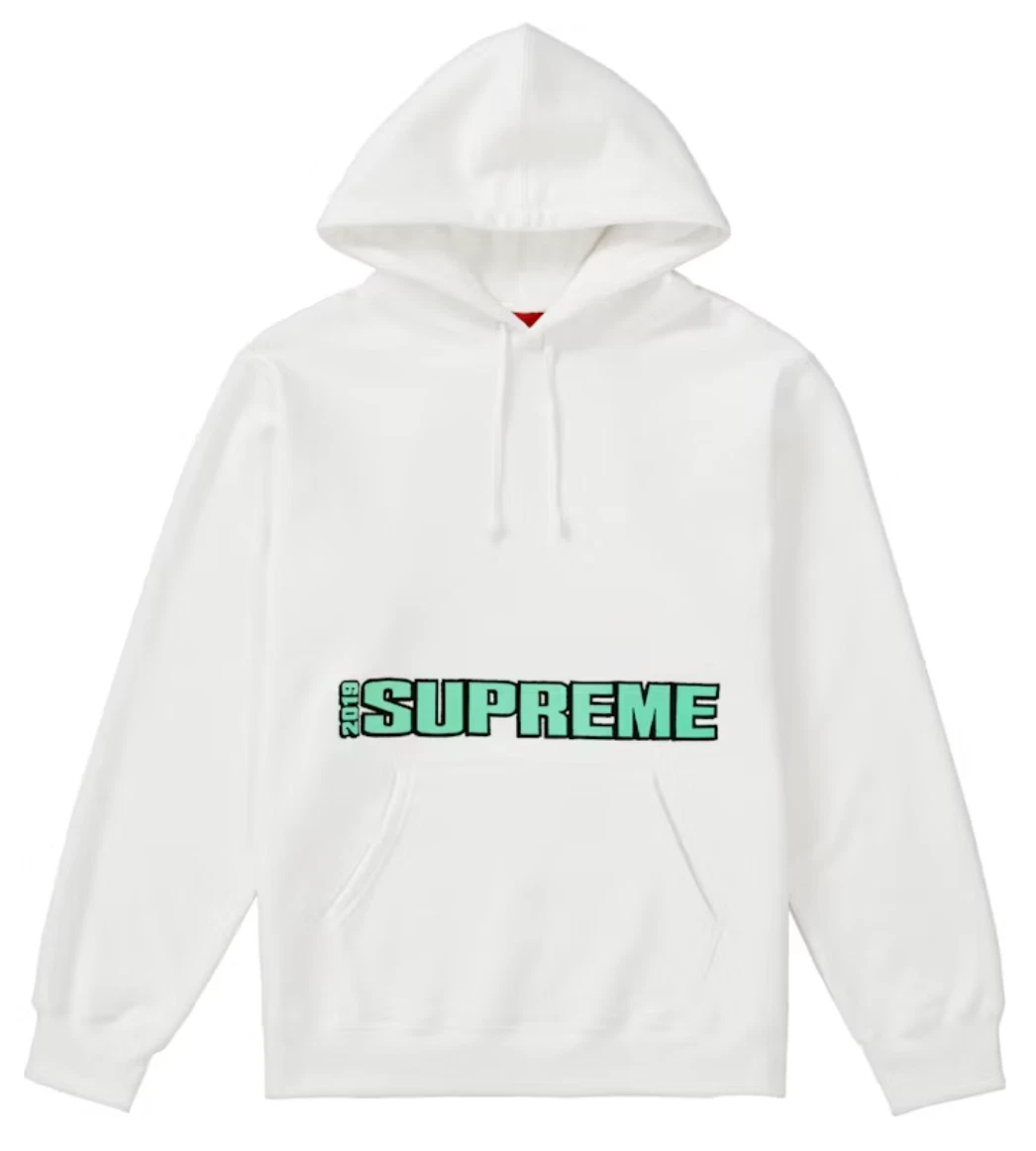 PULL À CAPUCHE SS19 SUPREME BLOCKBUSTER SWEAT SHIRT À CAPUCHE BLANC COMME NEUF TAILLE XL (#7)