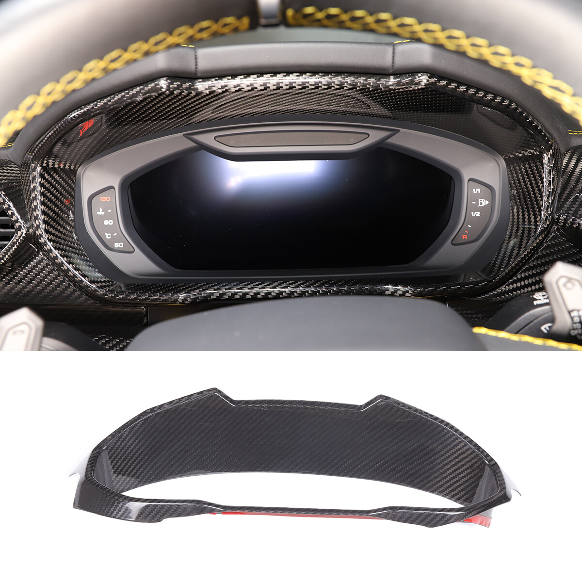 Carbon Fiber Car Dashboard Trim Instrument Cover For Lamborghini URUS 2018-25 US