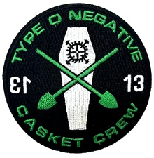 The Type O Negative 13 Casket Cew Death Metal Music Embroidered Iron on Patch
