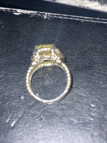 NVC NATALIYA V COLLISTER Peridot Green Crystal Glass Silver Tone Ring S-7 - Picture 7 of 12