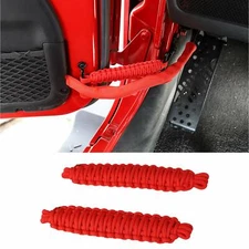 2pcs Car Door Limiting Strap Bandage Rope PVC for Jeep Wrangler YJ CJ TJ JK Red