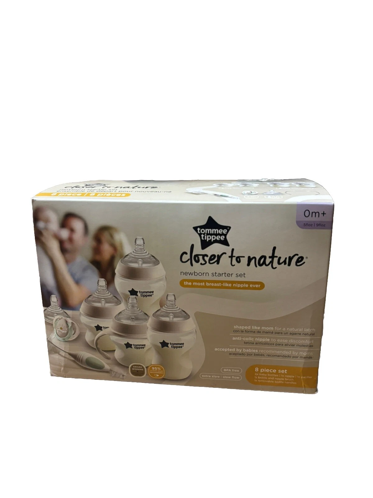 Tommee Tippee Closer to Nature Newborn Starter Set Anti Colic Valve Bottles