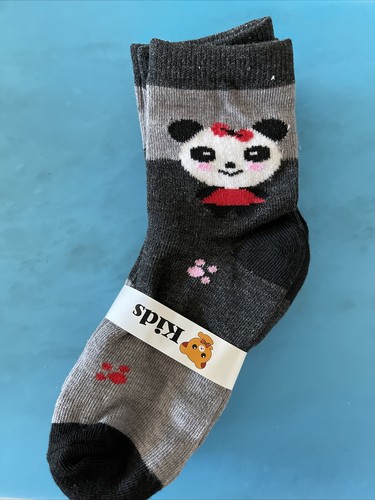 Kids Novelty Colorful Panda Crew Socks 5 Pair. Sizes S & L - Picture 2 of 24