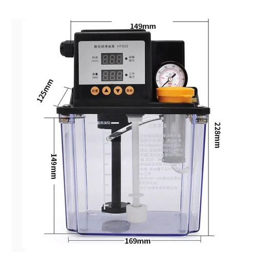 2L Automatic Electric Lubrication Pump Oiler Oiling Pumps w/ Pressure Guage 220V - Bild 3 von 6