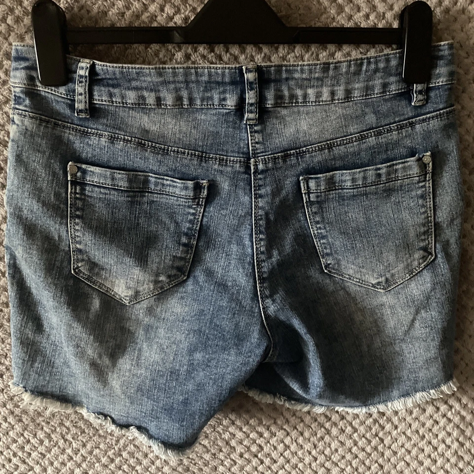 PANTALONES CORTOS JEAN DE MUJER GEORGE TALLA REINO UNIDO 10 AZUL VAQUERO Foto 2 de 4