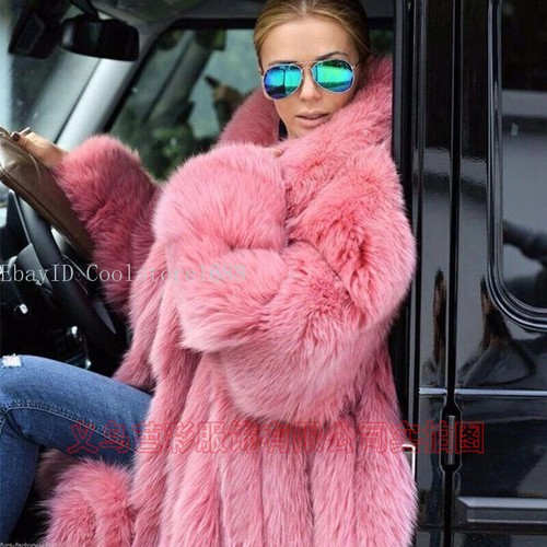 New Artificial Fur Coat Pink Fur Coat Women's Long Imitation Rabbit Fur Coat - Picture 5 of 16