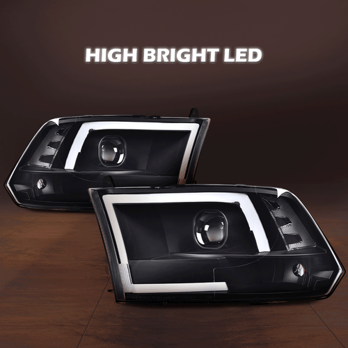 Faros proyectores tubo LED negros aptos para Ram 1500 2500 3500 2009-18 - Imagen 2 de 12