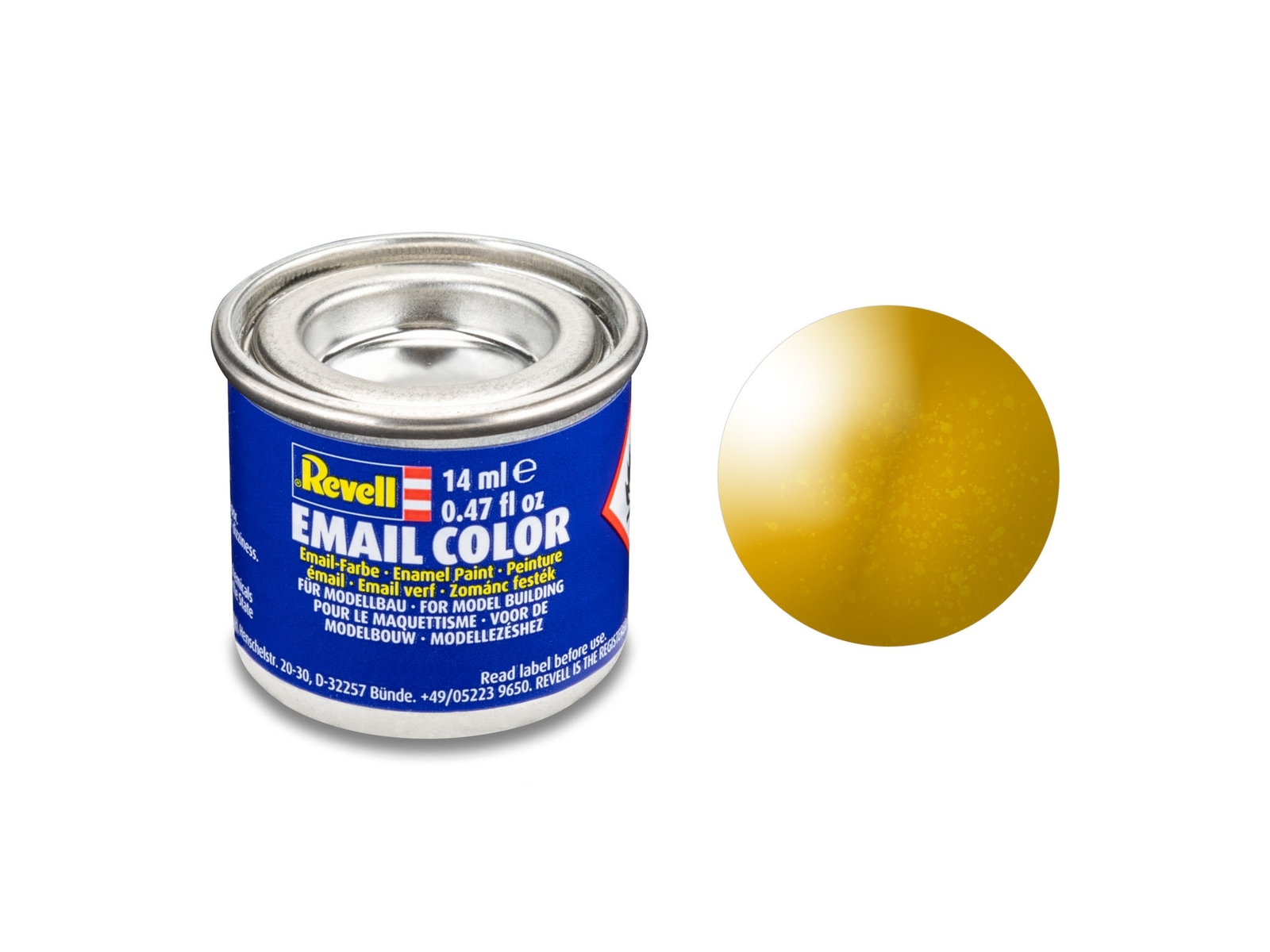 Revell 32192 No.92 Metallic Brass Enamel Paint 14ml Tin