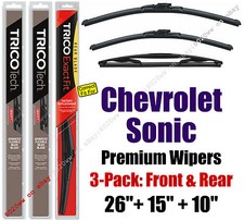 Wipers 3pk Premium Front + Rear 2012+ Chevrolet Chevy Sonic 19260/150/10E