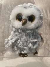 TY Beanie Boo Owlette Owl 2017 Plush Gold Eyes Authentic Collectible Plush EUC