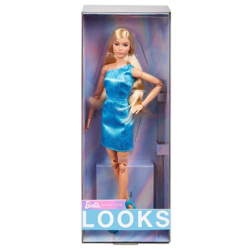 Mattel Barbie Signature Look HRM15 #23 Doll - Blue Dress Blonde Hair