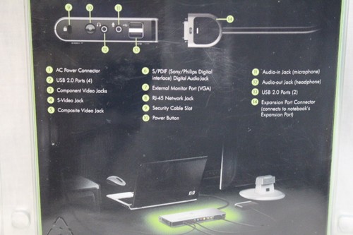 NOS 2006 HP HP Notebook QuickDock Docking Station w/Adapter #444294-001 - Picture 3 of 8