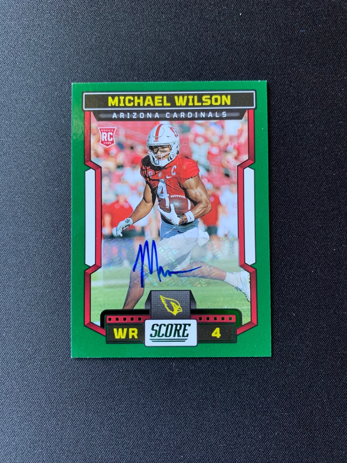 2023 Score Rookies Green Signatures Michael Wilson #362 Rookie Auto RC