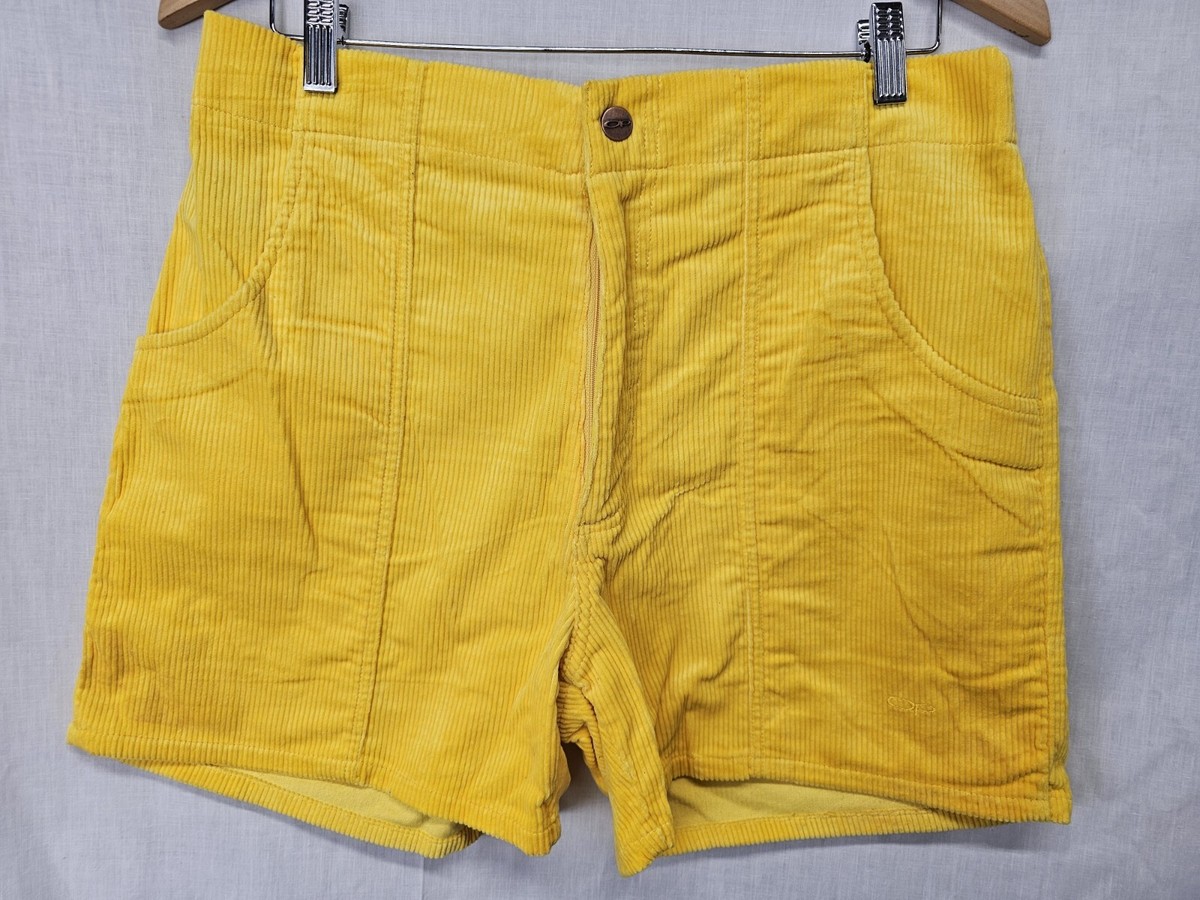 Vtg Op Shorts Mens Yellow Corduroy sz 36 Ocean Pacific